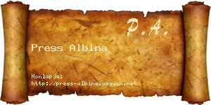Press Albina névjegykártya